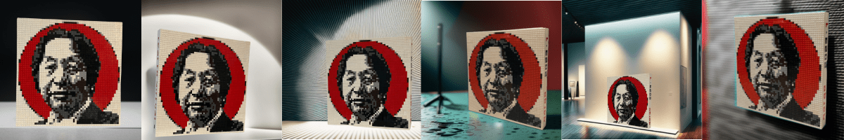 œuvre d’art, pop-art, lego, qr code, Fresque Exposition : Masahiro Hara en 6 Scènes