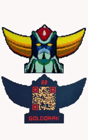Œuvre LEGO de Goldorak (Grendizer) par qargo, sculpture pop art avec QR code